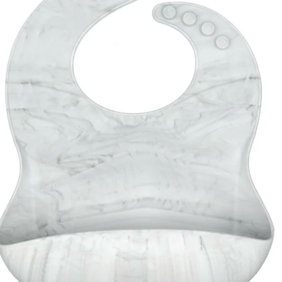 White marble Silicone Baby Bib & Feeding Set — Soft Mealtime Kit brand new - Picture 3 of 3